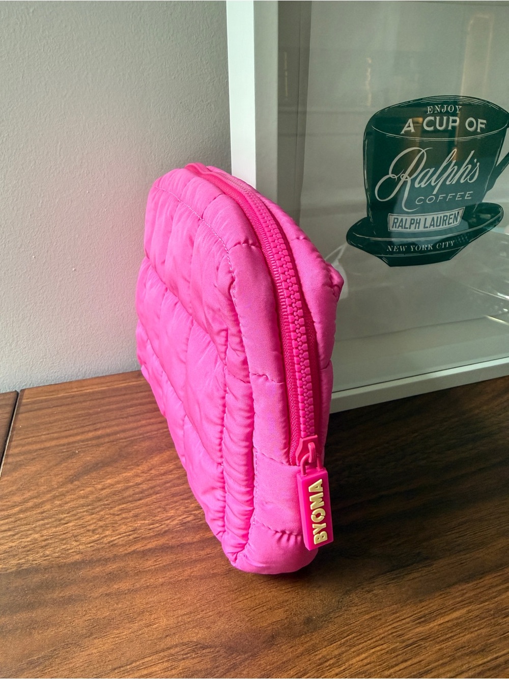 BYOMA Quilted Pink Cosmetic Pouch NEW!